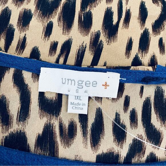 Blue and Leopard Print Women's Dress - Picture 10 of 10